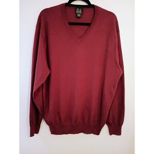 JOS A BANK MERINO WOOL V NECK SWEATER RED MEN SIZE XL SIGNATURE COLLECTION